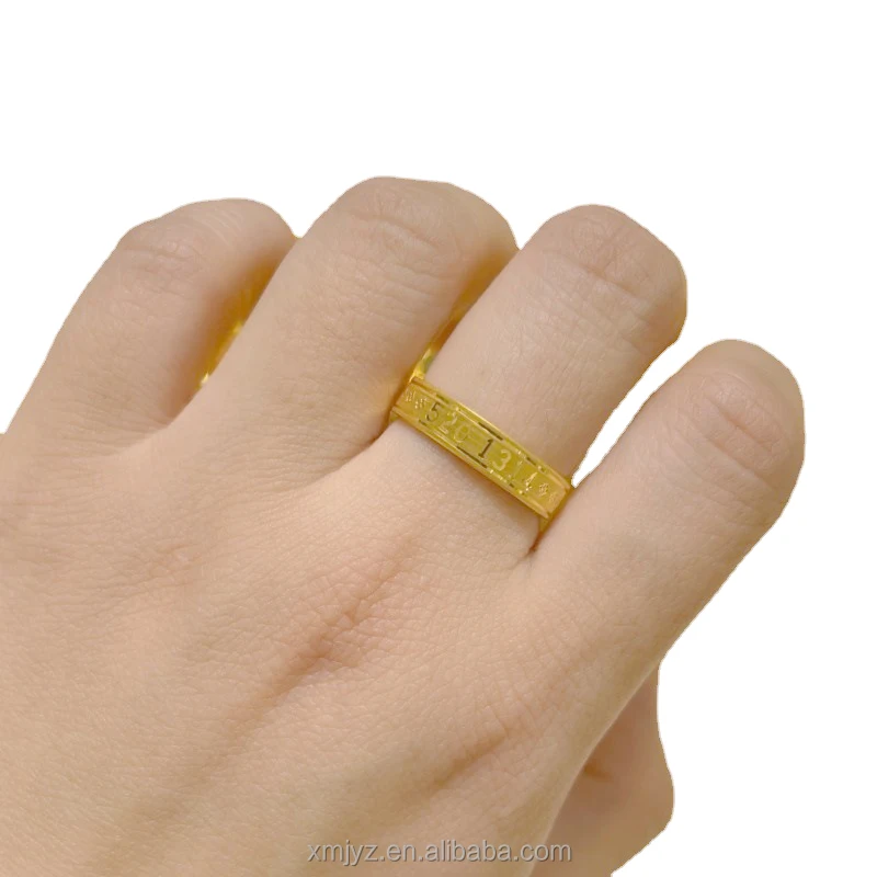 

Certified In Stock Wholesale 5D Cyanide-Free Gold Ring 520 Couple Rings 999 Pure Gold 1314 Wedding Valentine's Day Gift