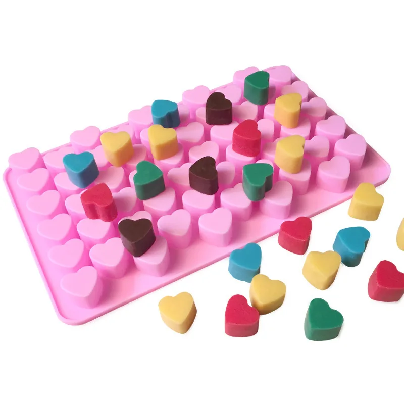 

55 Mini Heart Shaped Love Valentine's Day Gift Chocolate Silicone Cake Mold Spot Wholesale, As picture