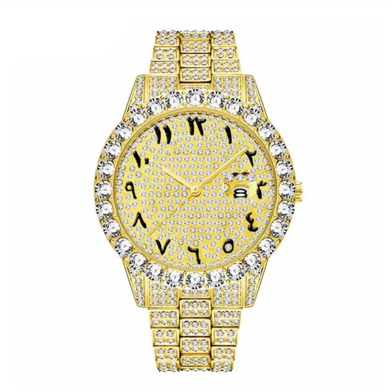 

Blues RTS 18k gold Arabic Numerals Men Classic watches with diamond wristwatch