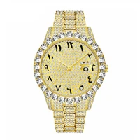 

18k gold Arabic Numerals Mens Watches With Classic Male Iced Out Watch