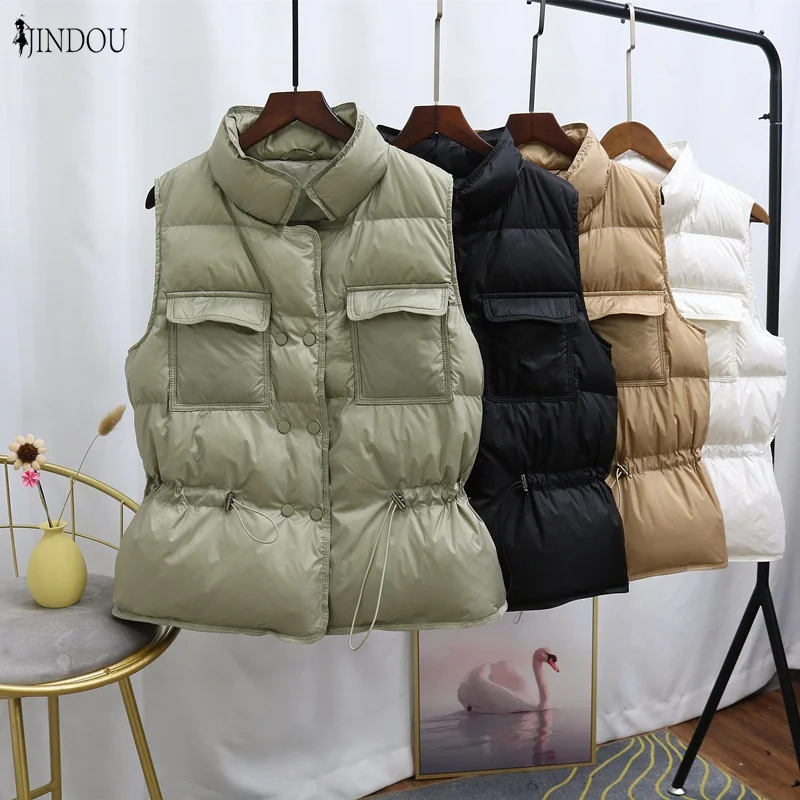 

Fashion Simple Ladies Girl Down Filled Sleeveless Jacket Custom Winter Down Puffer Vest Womens Short Casual Breathable Polyester, Picture