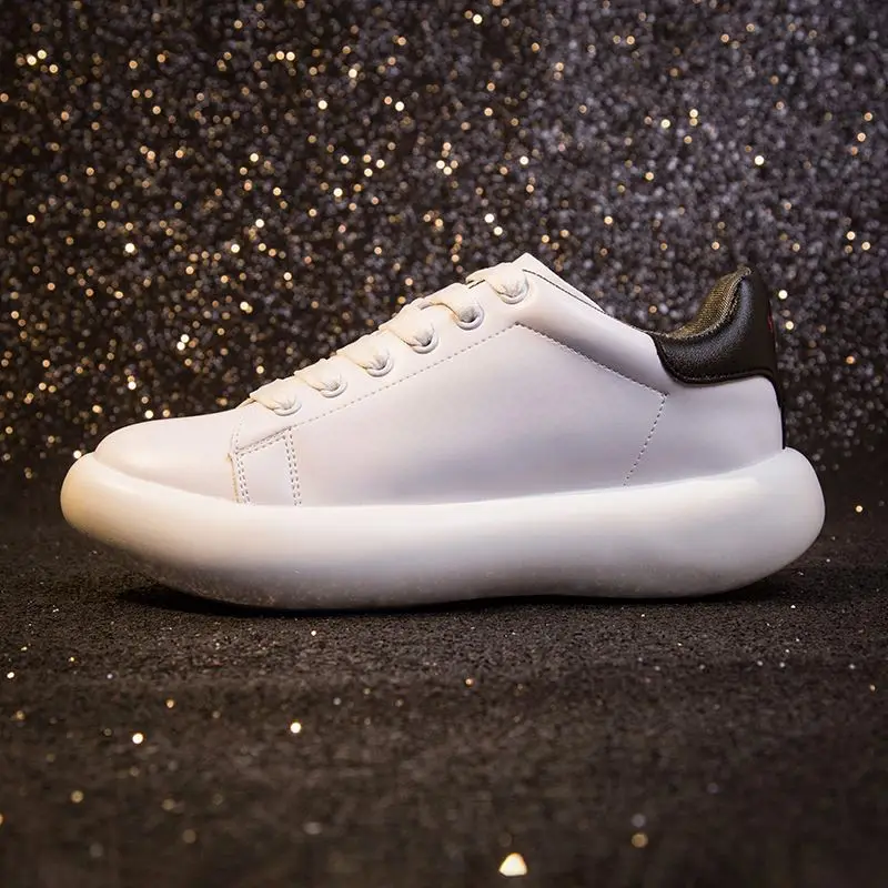 

Fashion walking sneakers women white platform ladies chunky heel shoes, Optional