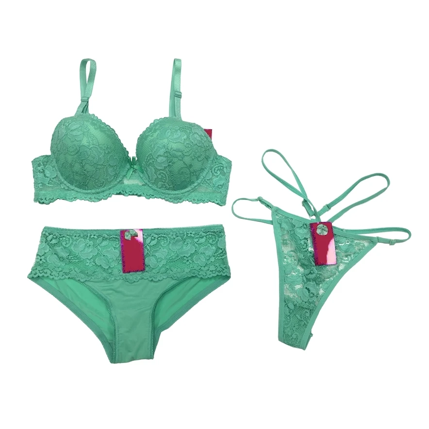 

Womens Sets Bra And Women Lingerie 3 Piece Stock Underwear Set
