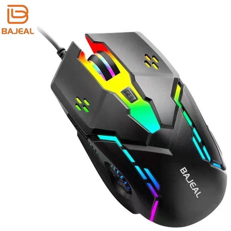 

Bajeal D2 gaming computer power mouse LED backlight 6D Adjustable DPI wired gaming mouse gamer