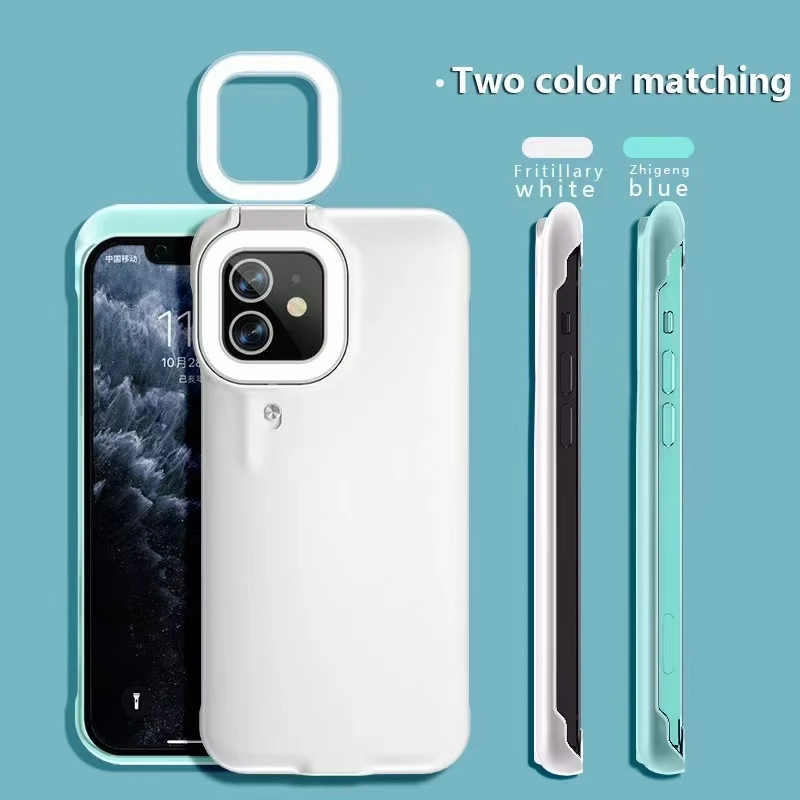 

2021 hot selling selfie light phone case for iphone 11 pro max luxury case for iphone 12 pro max ring light case