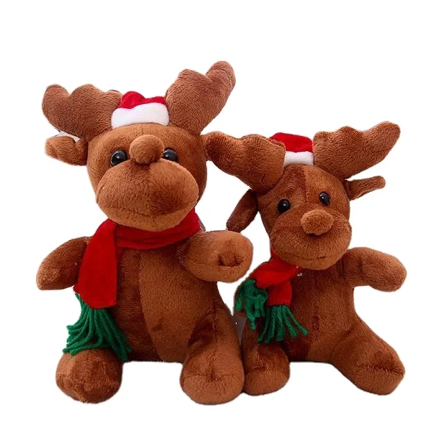 

2023 Hot Selling Christmas Handmade Gift Stuffed Animal Deer ELK Plush Reindeer Santa Clause Snowman Festive Items Kids Toy