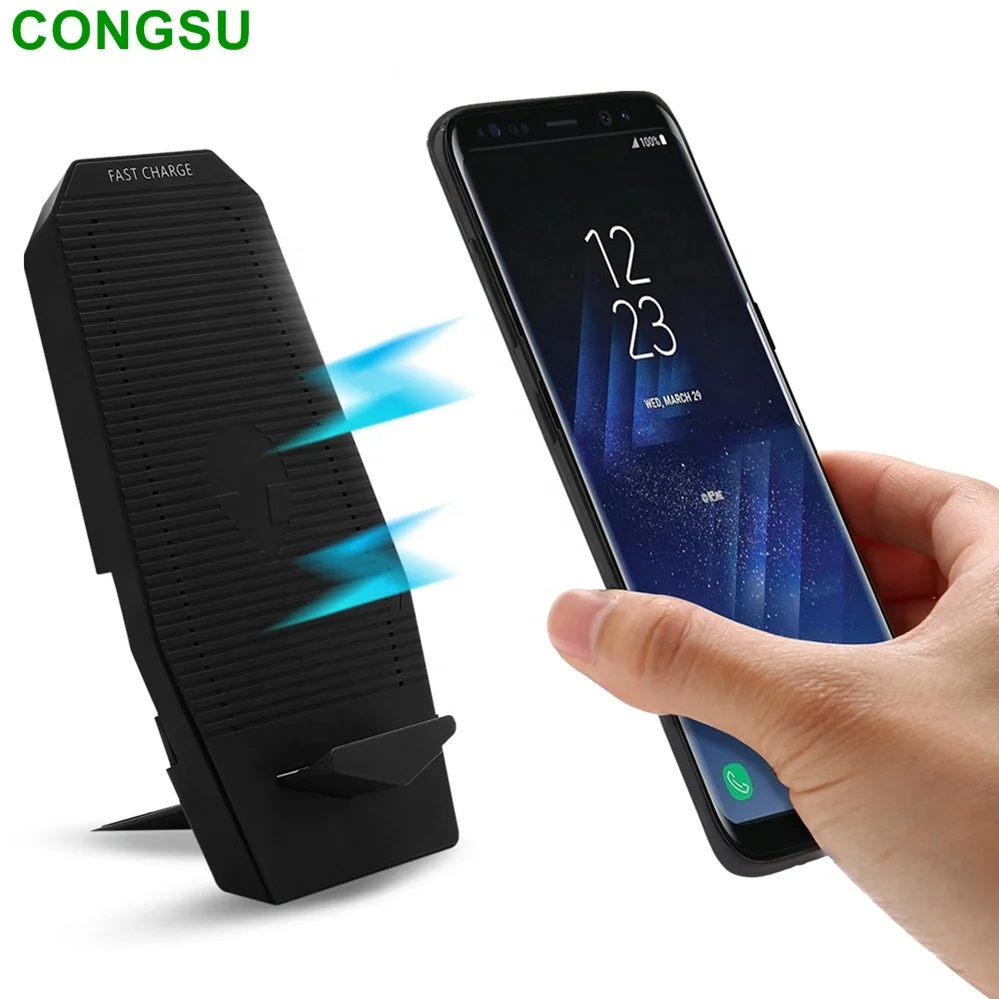 

Mobile Phone 2 In 1 Qi Wireless Charger Stand for Apple Samsung Huawei Xiaomi LG