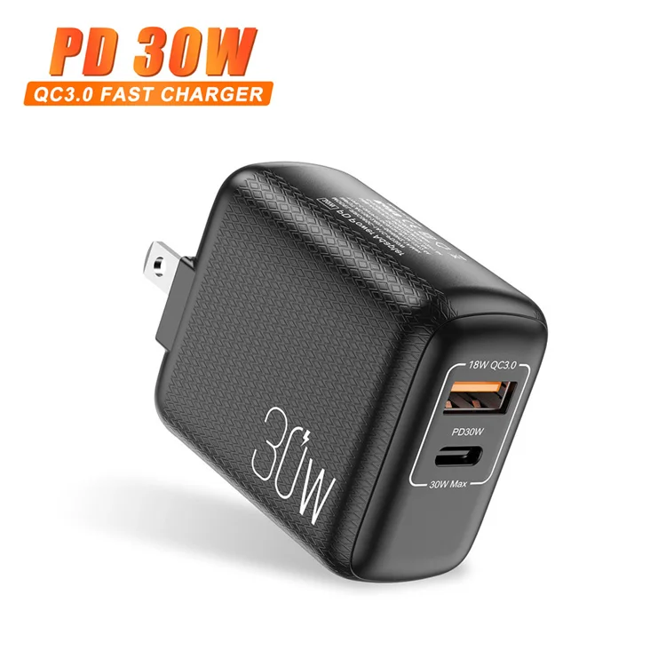 

2 Ports PD 30W EU US UK Plug Fast Charger Adapter For iPhone 13 12 11 Samsung Xiaomi Huawei QC 3.0 Mobile Phone Quick Charger