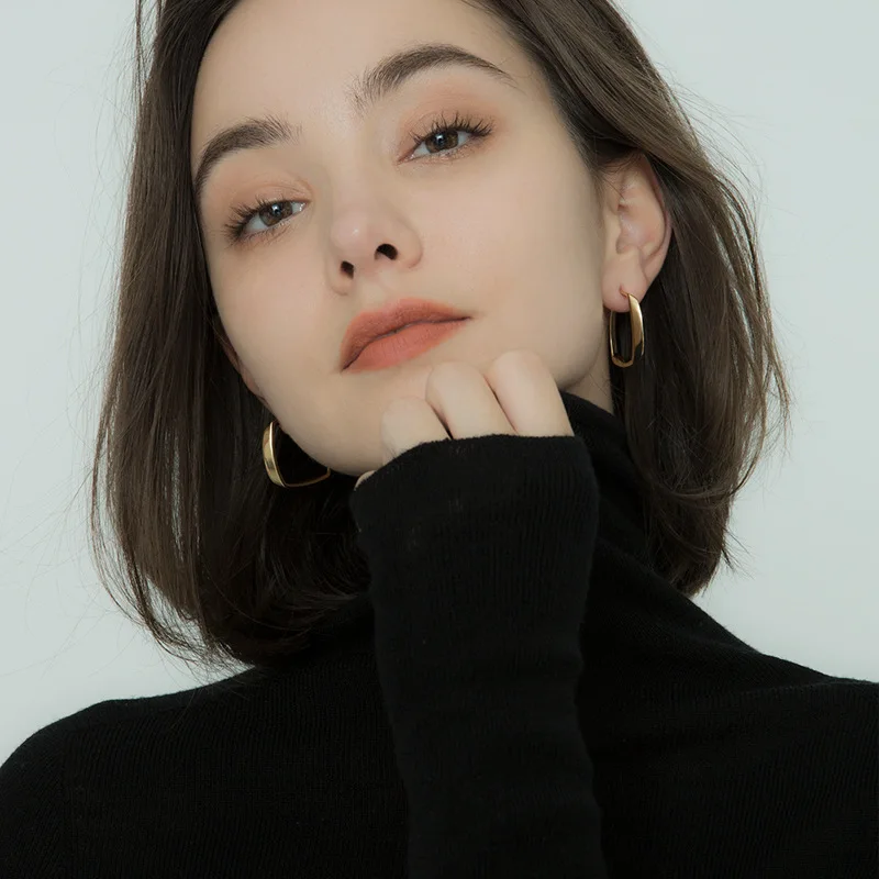 

2021 Fashion Geometric Temperament Square Stud Earrings, As pic shown