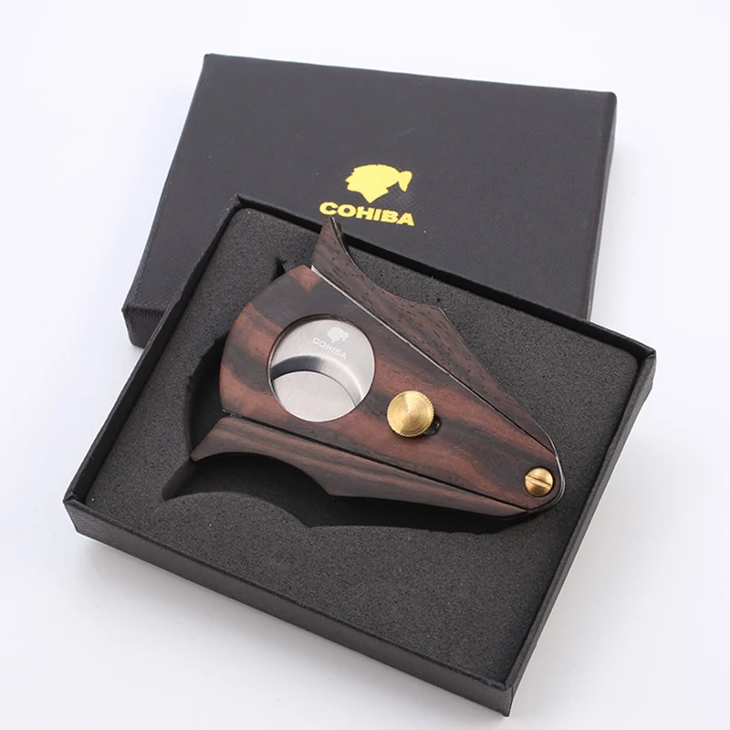 

Available Wooden Cigar Cutter Accept Custom Laser Engraving Logo, Customized or brown