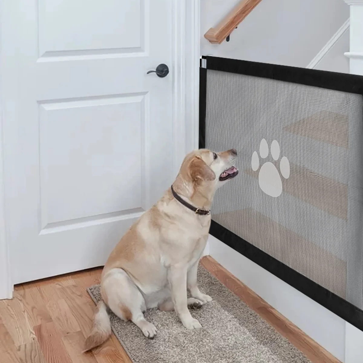 

Dog Mesh Door Safety Fence for Pet Magic Dog Portable Folding Guard