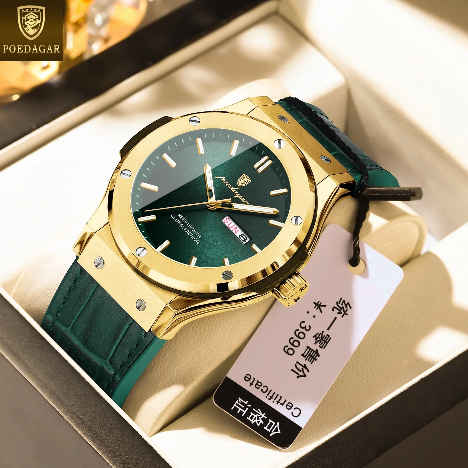 Reloj POEDAGAR Watch 952 Slim Business Leather Strap Wristwatches Charming Quartz Watches for Men Montre Homme Custom LOGO