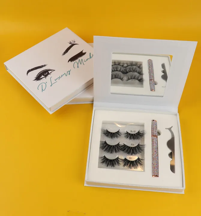 

Wholesale Custom Eyelash Packaging Lash Box Natural False Lashes 3D Mink Eyelashes