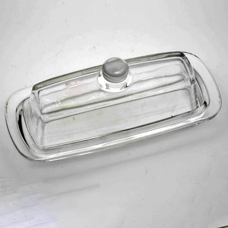 

home basic clear glass butter dish, Transparent clear
