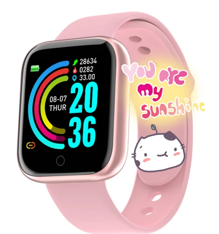 

watch strap Fitness Band Smart Bracelet relogiosmartwatch Y68 d20 Mi Reloj Inteligente banda inteligente Smart watch, Black