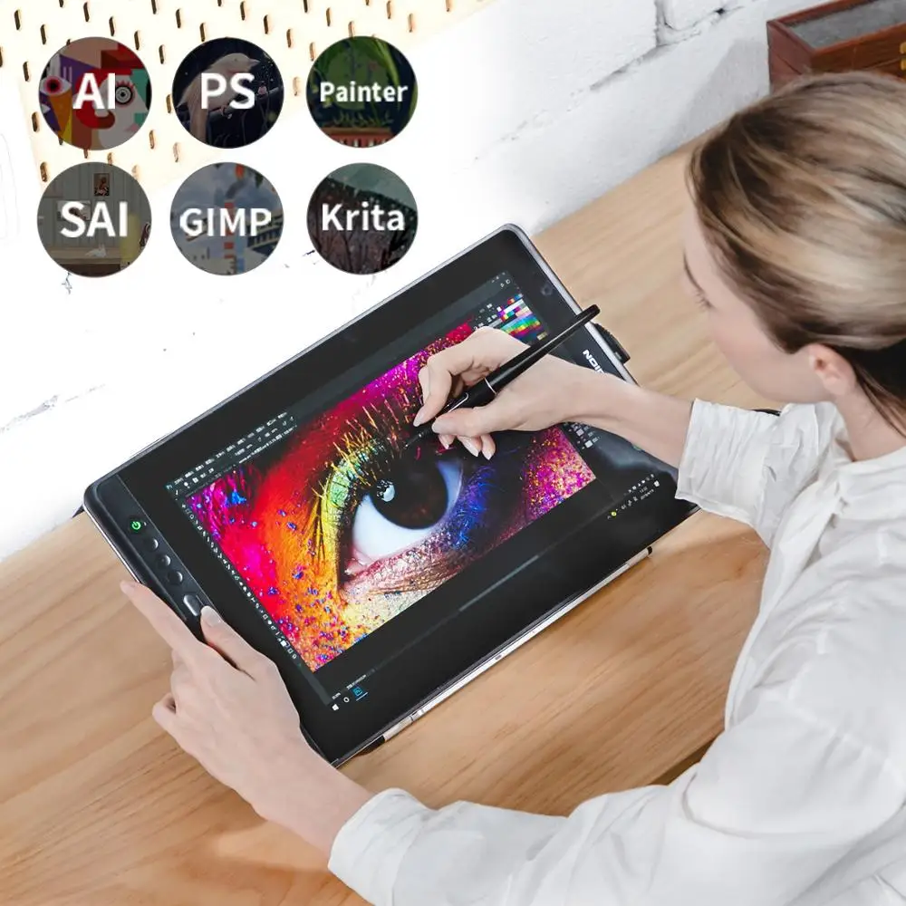 

Hot sale professional kamvas pro 16 interactive huion lcd display graphic draw digital tablet touch screen pen monitor