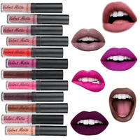 

Hot sale Phoera band diamond velvet matte liquid longlasting lipgloss private label