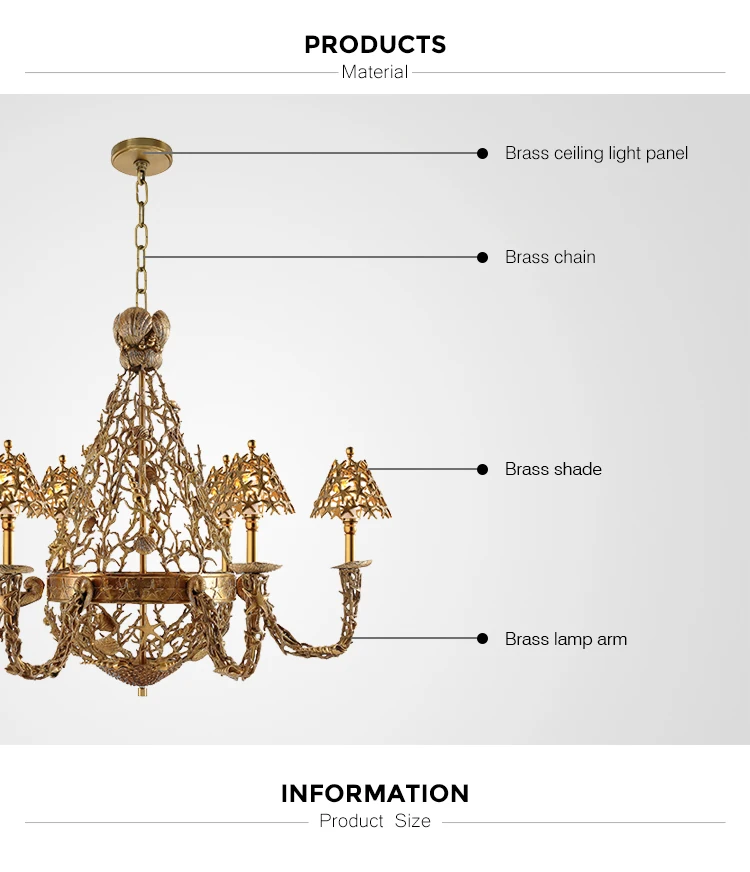 designer brass branch chandelier