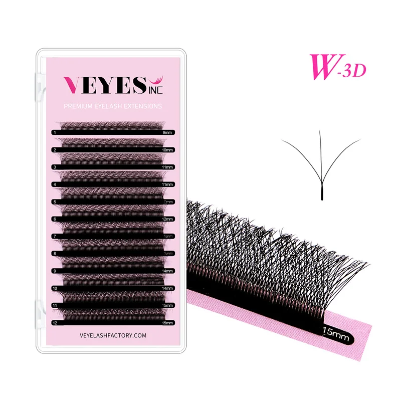 

Veyes Inc 3D W Shape Eyelash Extensions Veyelash Volume Lashes 0.07 Three-leaf Lash W 3D Slim Flower Clover eyelash extension