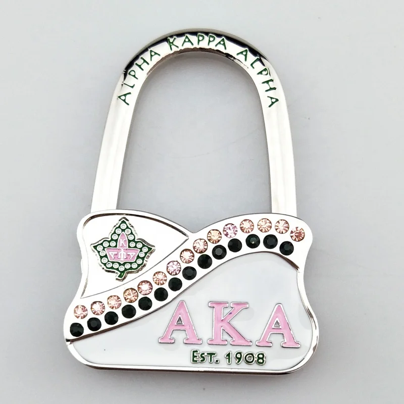

Top sale Fashion zinc alloy folding logo bag hanger Handbag purse table holder