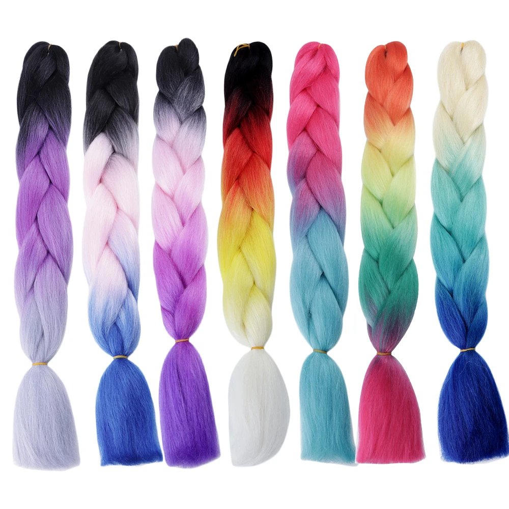 

Free Sample Synthetic Pre Stretched Yaki Ombre Braiding Hair For Wholesale Braid Hair Smartbraid Synthetic Hair Braid Extension, Singel color, 2 tone color, 3 tone color and 4 tone color