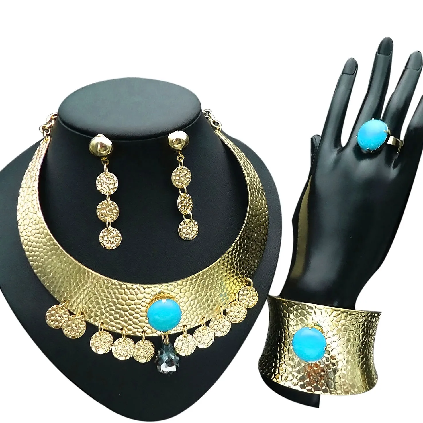 

Yulaili Designed For The Party Romanian Gold Style Necklace Set For Women's Fashionable Available China Beautiful Jewellery Sets