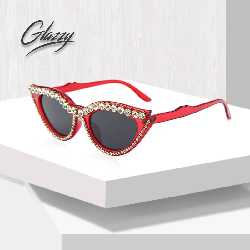 

2021 Vintage rhinestone diamond cat eye sunglasses women 2021 wholesale