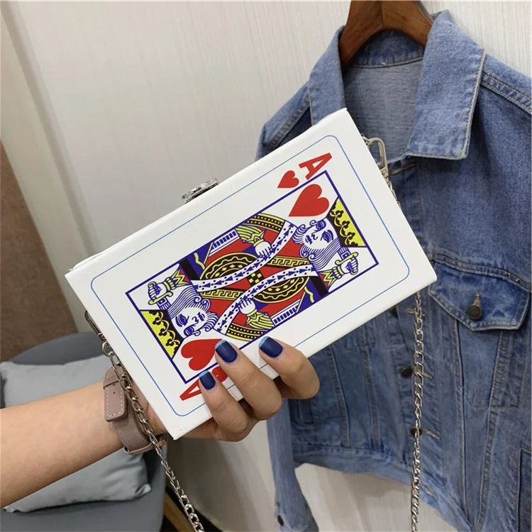 

Luxury Designer Poker Lady Mini Messenger Handbag Fashion Chain Sling PU Satchel Shoulder Women Crossbody Bag