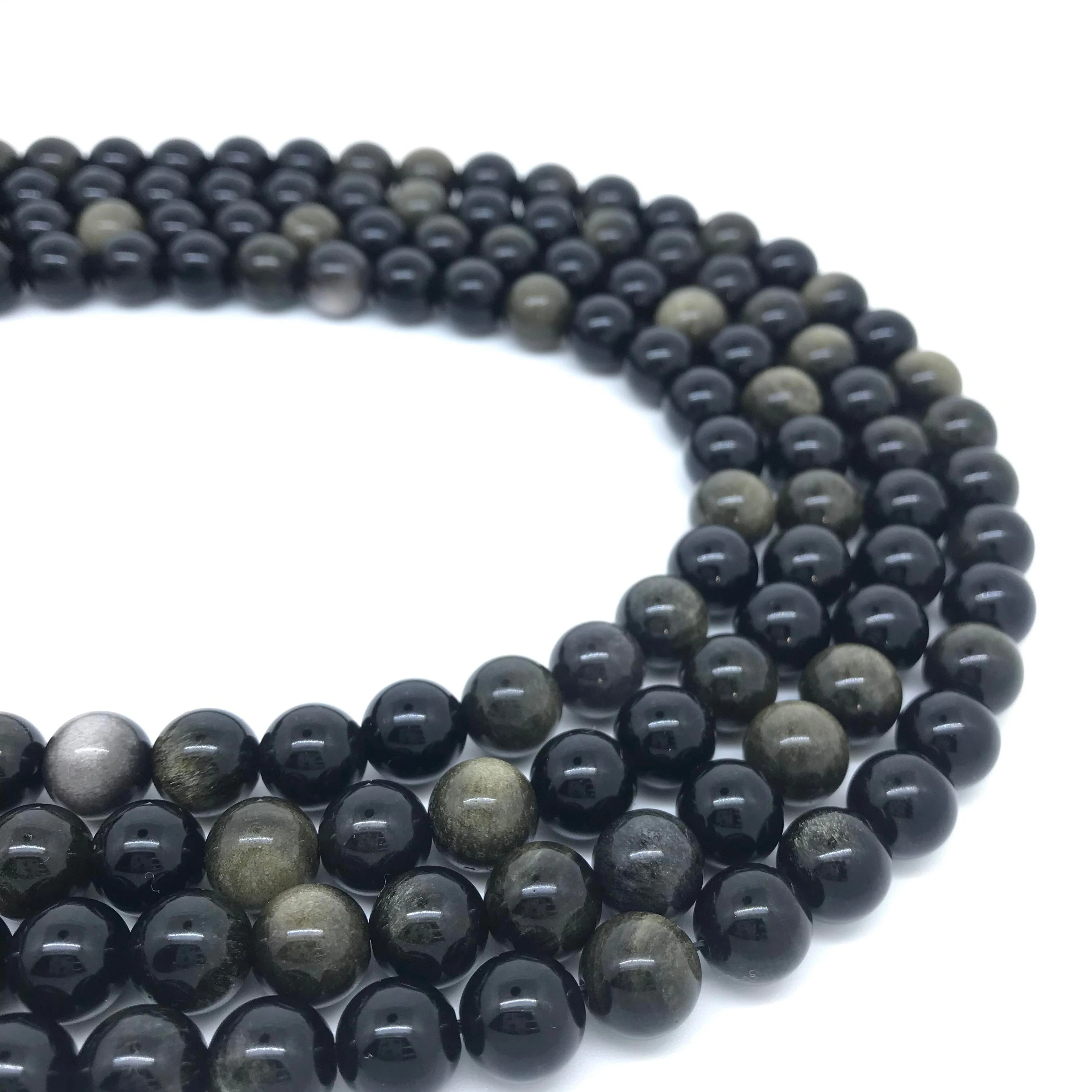 

Natural loose bead goiden Obsidian beads DIY accessories Beaded gems