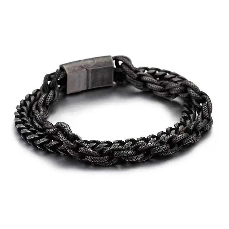 

Punk rock simple fashion stainless steel bracelet men's bracelet korean wholesale gift