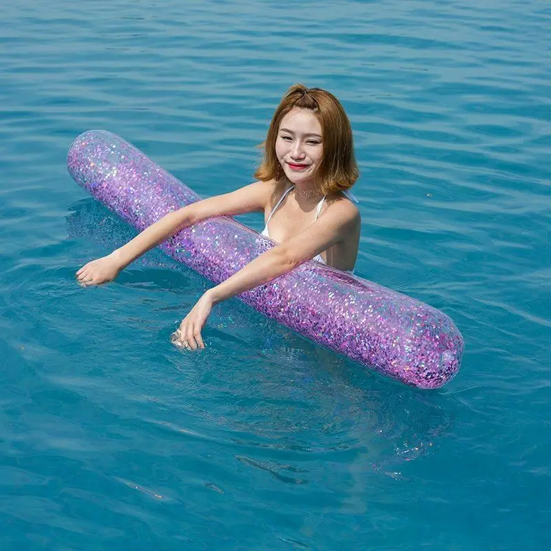 

Sequins Inflatable Pool Float Noodles Glitter pool tube, Red