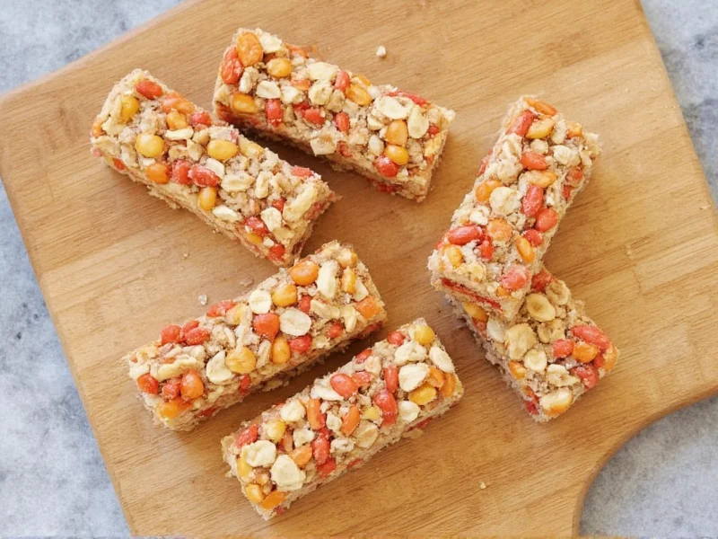 Homemade RX Bars on wooden cutting board