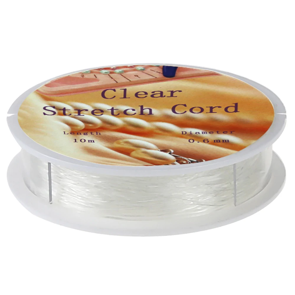 

0.6 mm TPU High Quality Soft Crystal Beading Elastic Cord For Jewelry Making, Transparente white