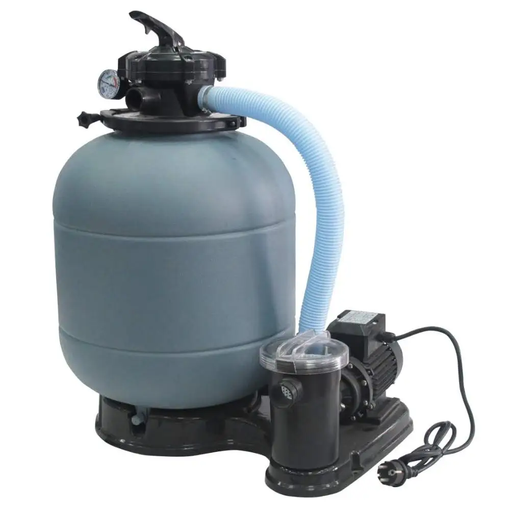

J0260216 Sand Master Soft Sided Above Ground Pool Sand Filter System, Blue/grey