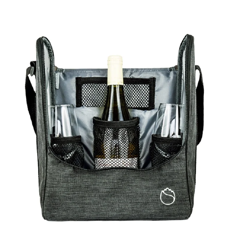 

Leakproof Insulated Wine Cooler Bag for Travel, BYOB, Picnic | Padded Portable Wine Bottle Bag for Dinner Party, Christmas Gift, Customized color