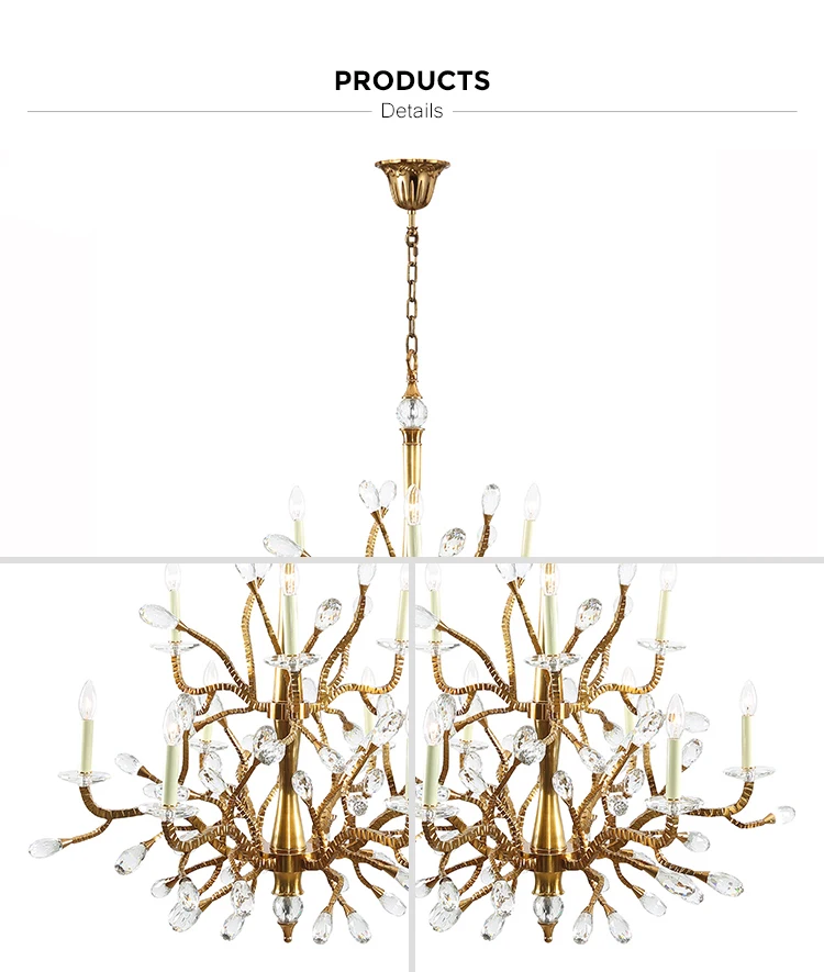 tree branch tree bronze chandelier crystal