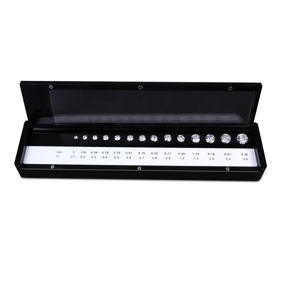 

High quality Hand selected VVS Cubic Zircon Diamond Master Stone Diamond Sizes Comparison Set, D, e, f