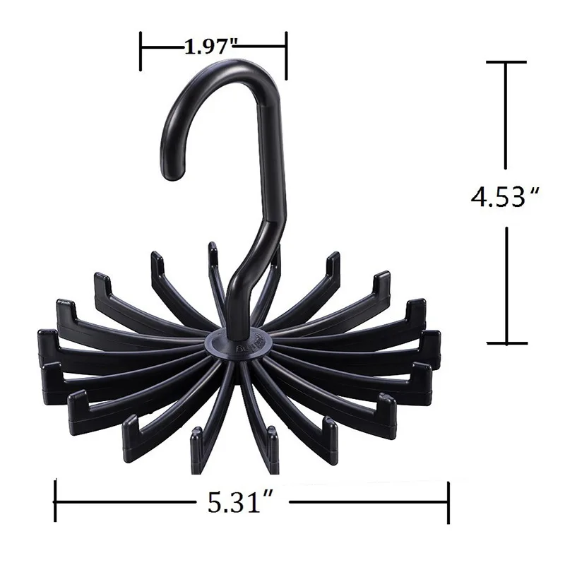 
Tie rack belt scarf hanger holder white plastic space saving hangers 