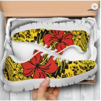 

New Samoa Custom Personalised Sneakers - Tribal Hibiscus Lightweight Walking Tennis Athletic Mesh Casual Sport Shoes For Women