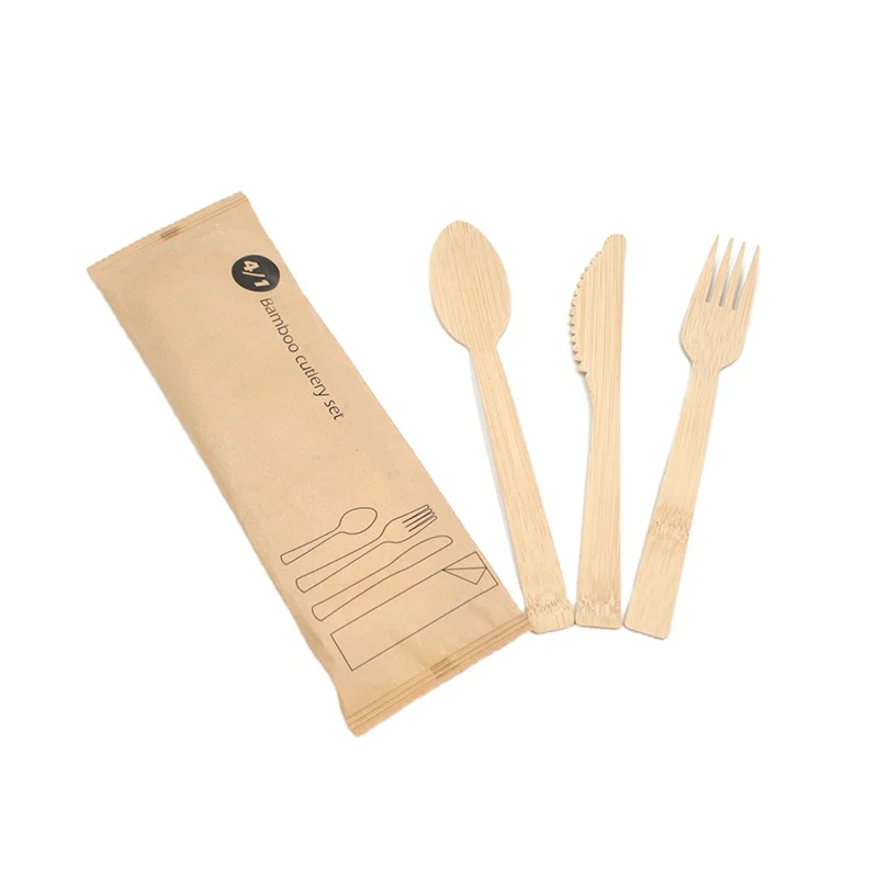 

Wholesale high quality eco friendly bamboo cutlery travel set with spoons and forks for travel, Natural color