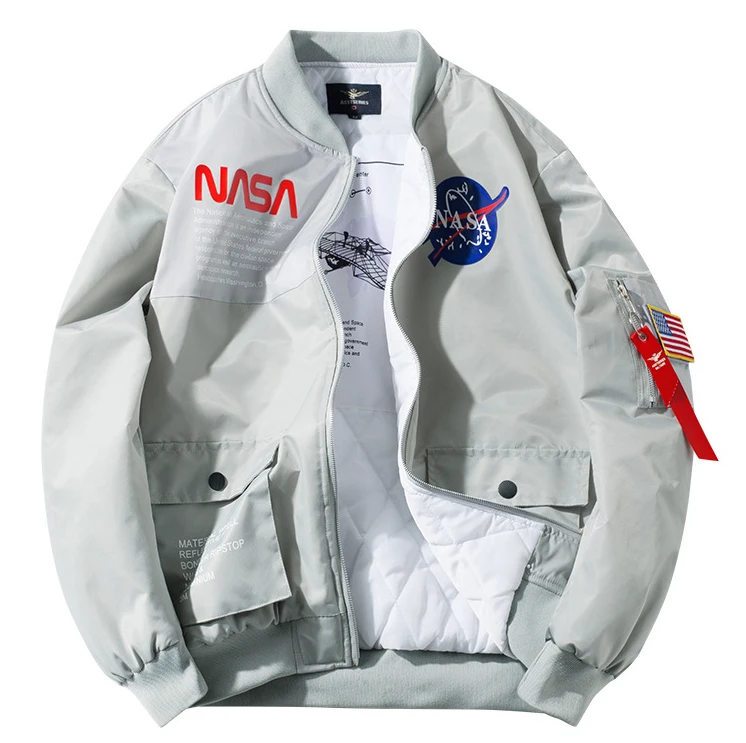 

2020 winter Amazon New Men's Pilot Stand Collar Thick Jacket large size grey black navy blue couple Cargo Jackets coats