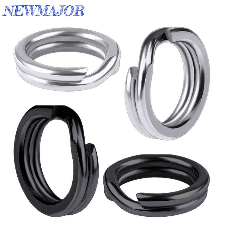 

NEWMAJOR 0.5-1.2mm Fishing lure connector fishing accessories Stainless steel squashed split ring