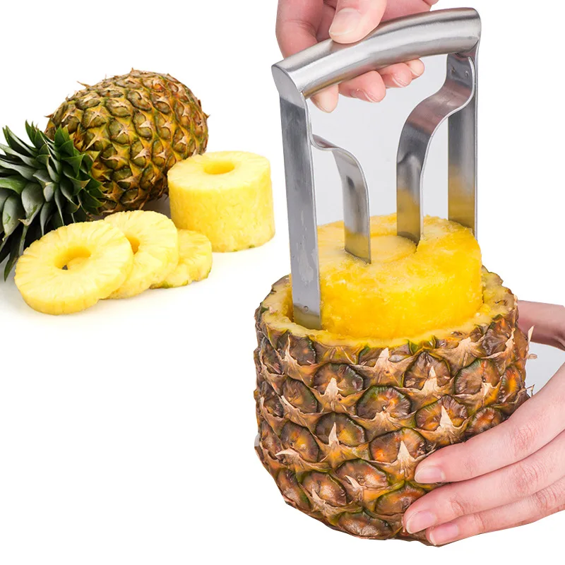 

JTX062 Home Kitchen Pineapple Peeler Cutter Fruit Tools Meat Extractor Cut Corer Remover Stainless Steel Pineapple Meat Remover, Silver