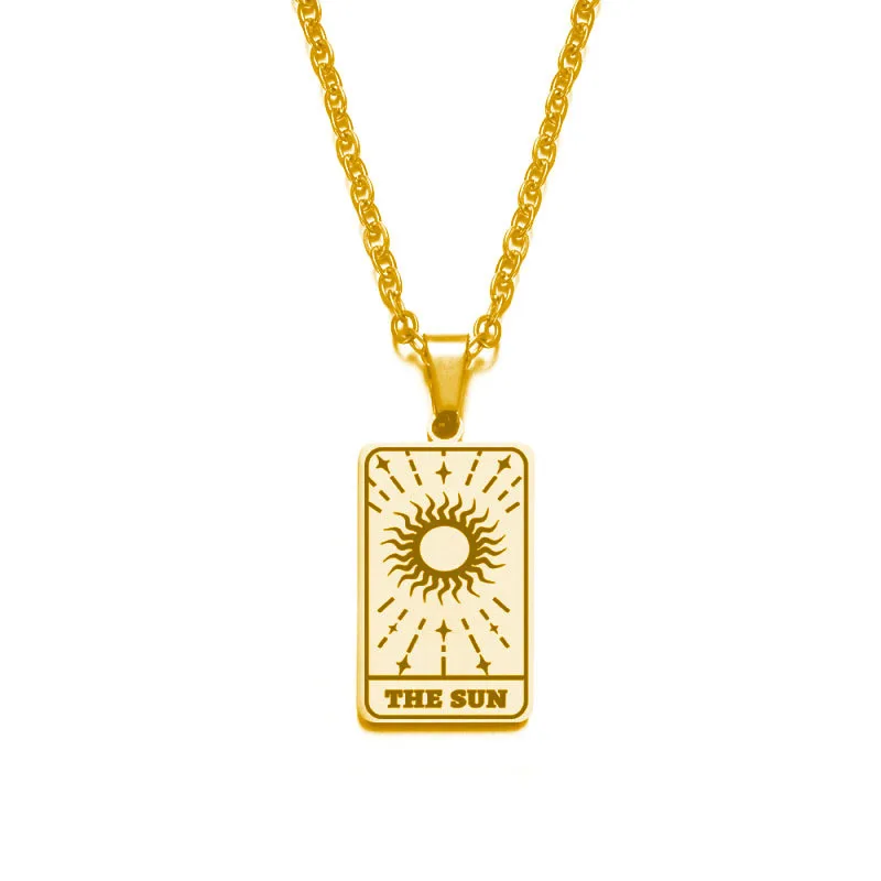 

Retro Stainless Steel Necklace Design Jewelry Tarot High Plating Vintage Custom Necklace