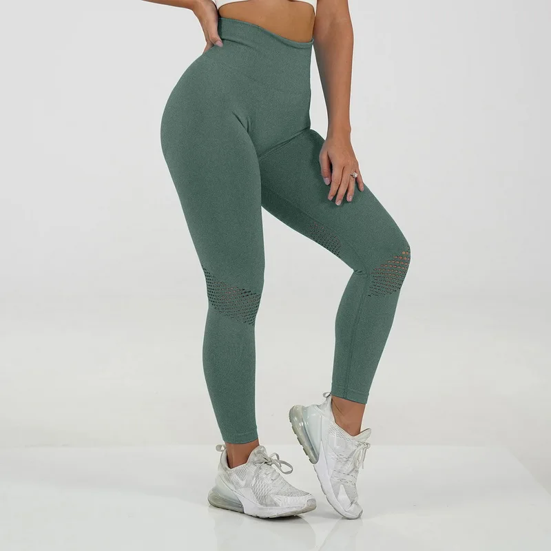 

Seamless Quick Drying Yoga Suit High Waist Tight Elastic Hip Lifting Fitness Yoga Pants, As picture