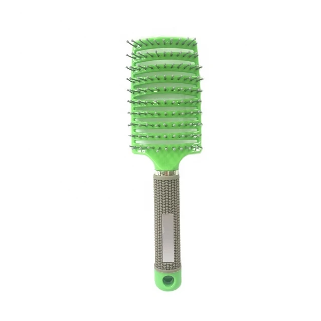 

The powder green plastic anti-static scalp comb is specially used for ironing and dyeing hair, Pink green