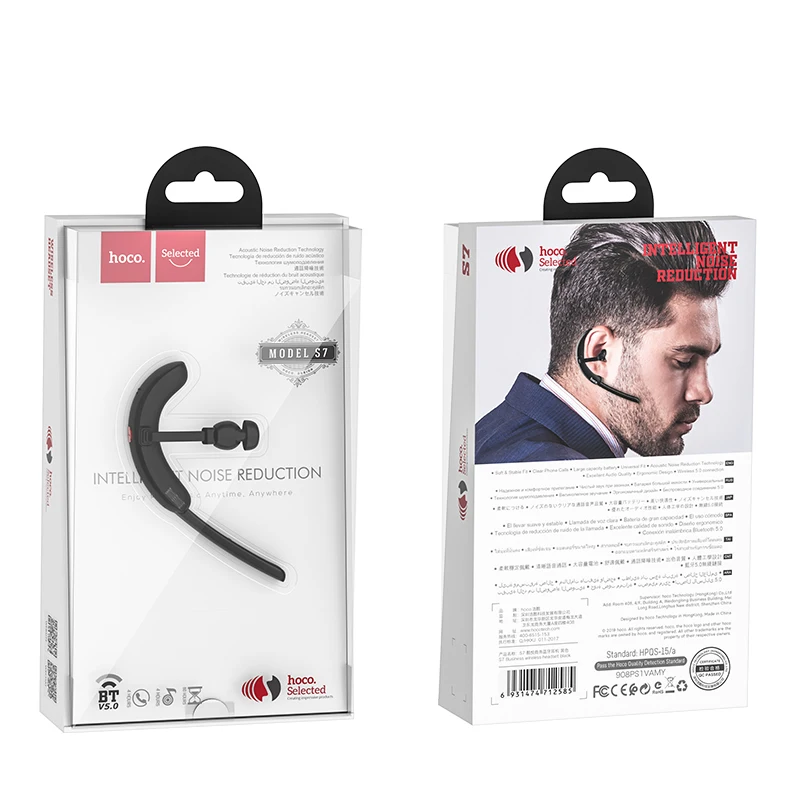 Ear-Hook Design HOCO S7 Digital Noise Reduction Business Wireless Headset - ANKUX.COM