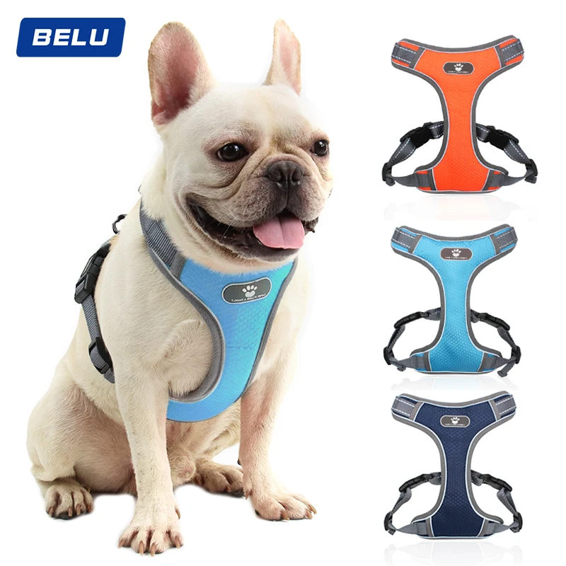 

Amazon Hot Selling Pet accessories Dog Leash Collar breathable mesh pet harness reflective dog harness