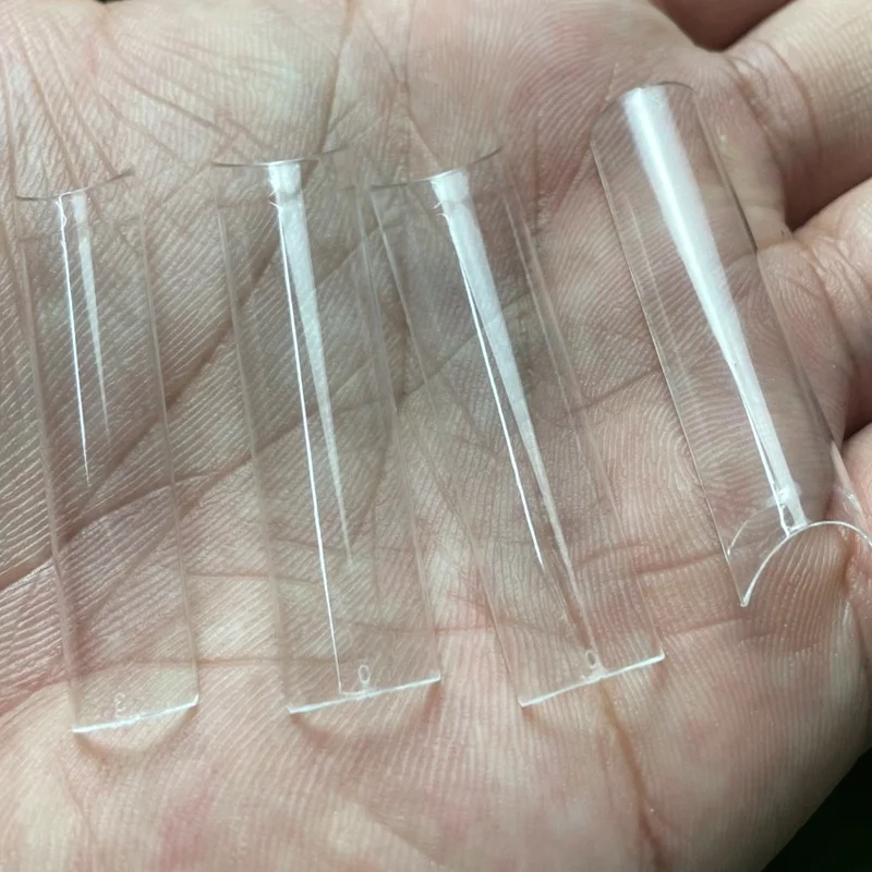 

500pcs/BoX Xxl Square Nail Tips No C Curve Half Cover False Nails French ABS Nail Art Tips, Clear/ natural/ white