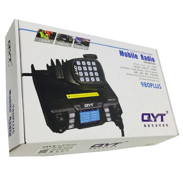 

QYT KT-980 Plus VHF 136-174mhz UHF 400-480mhz 75W Dual Band Base Mobile Car transceiver